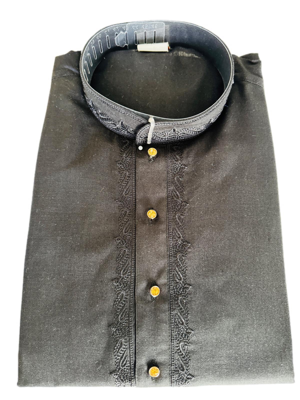 The Zen Minimalist Onyx Black Cotton Kurta Set