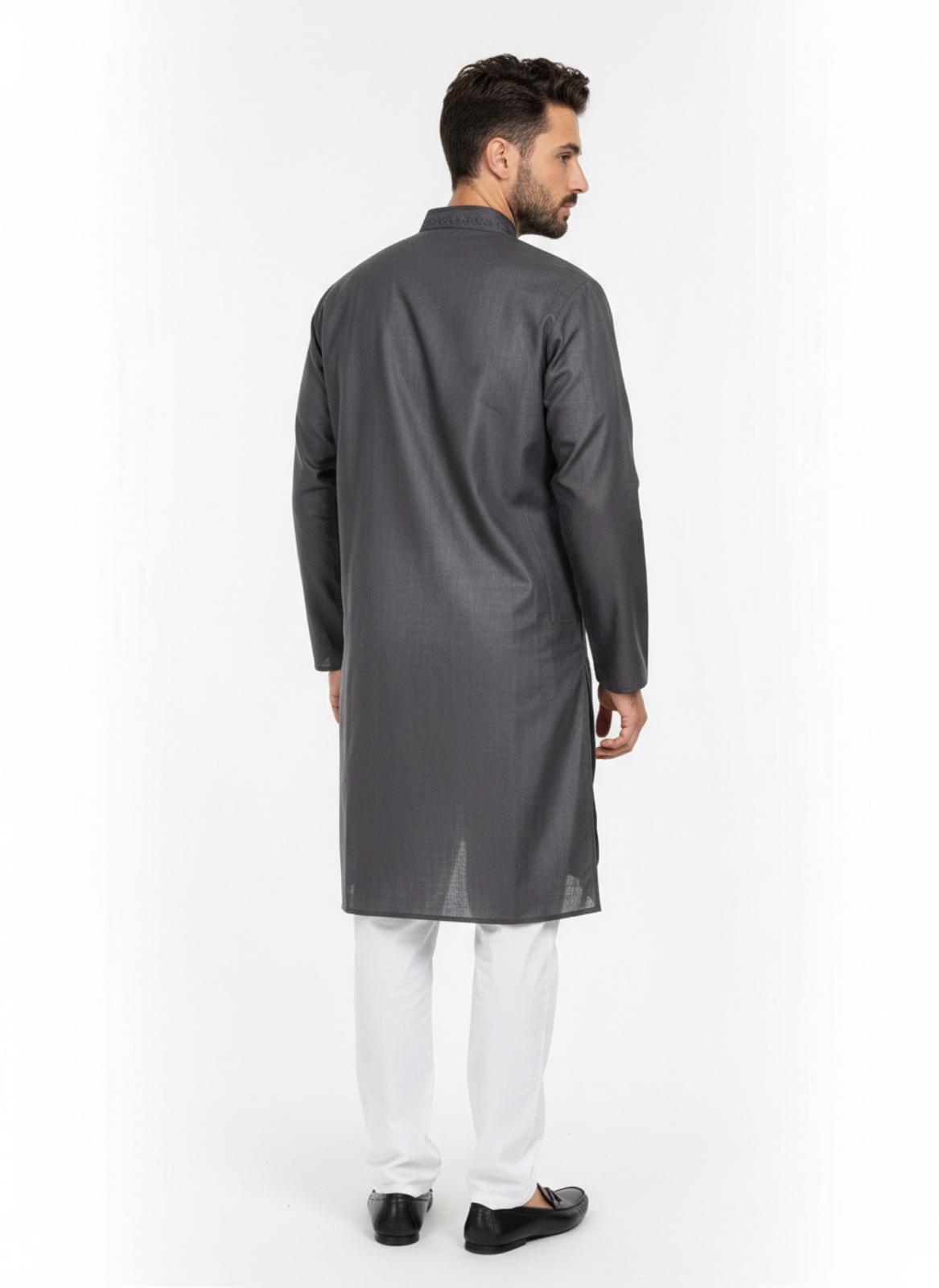 The Zen Minimalist Onyx Black Cotton Kurta Set