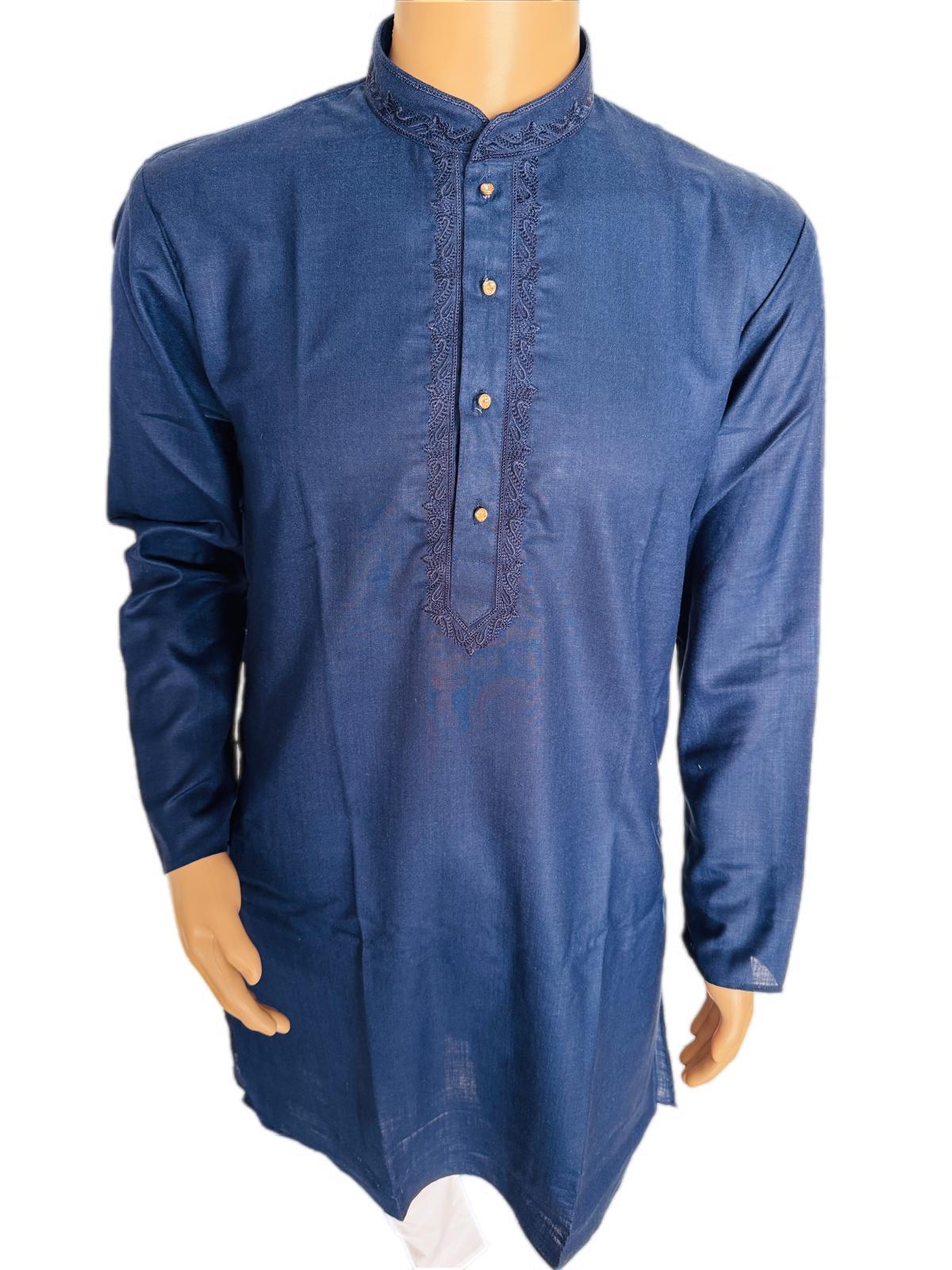 The Zen Minimalist Royal Blue Cotton Kurta Set
