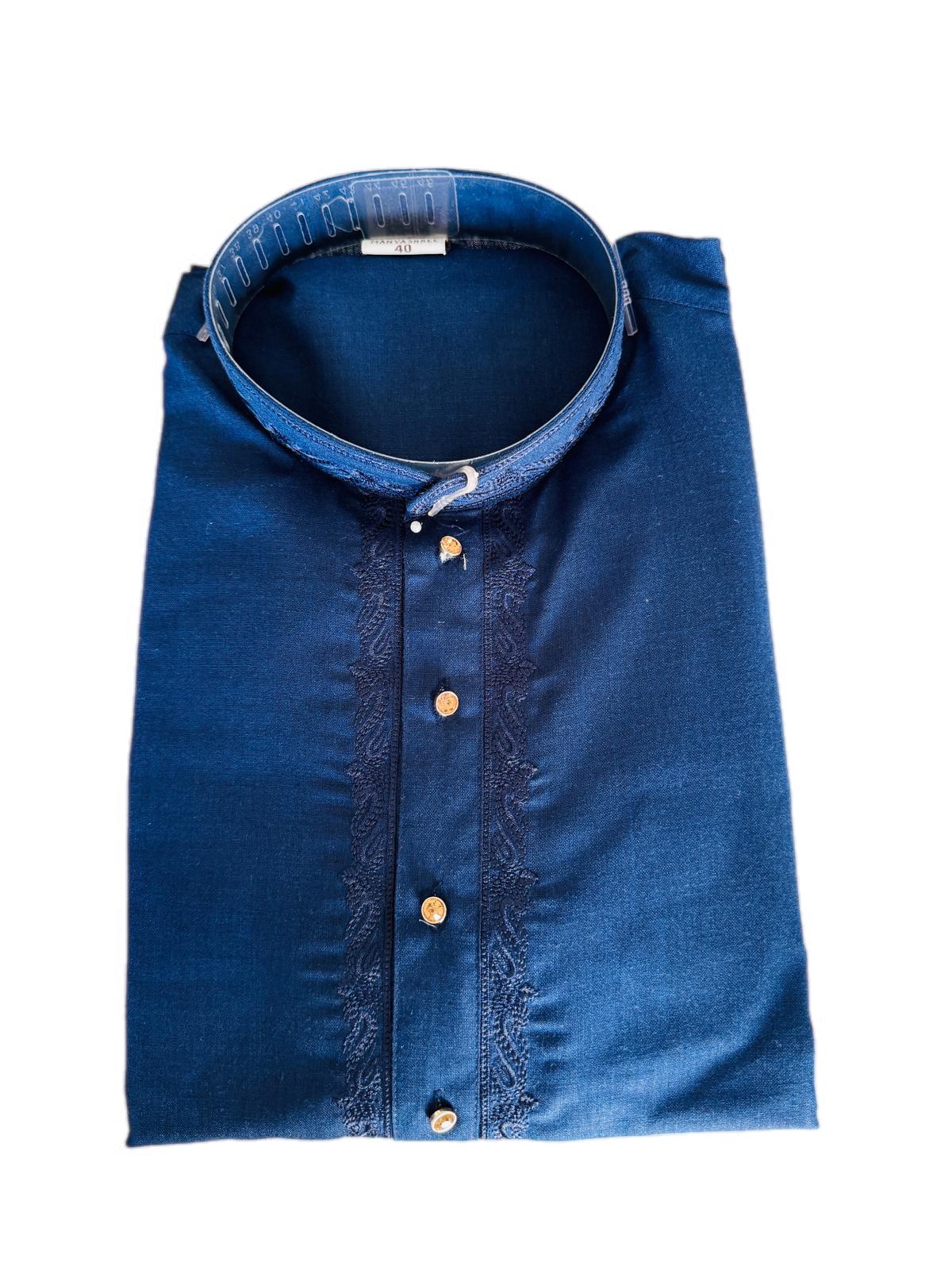 The Zen Minimalist Royal Blue Cotton Kurta Set
