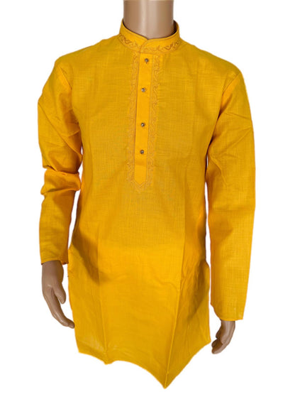 The Zen Minimalist Sunshine Yellow Cotton Kurta Set