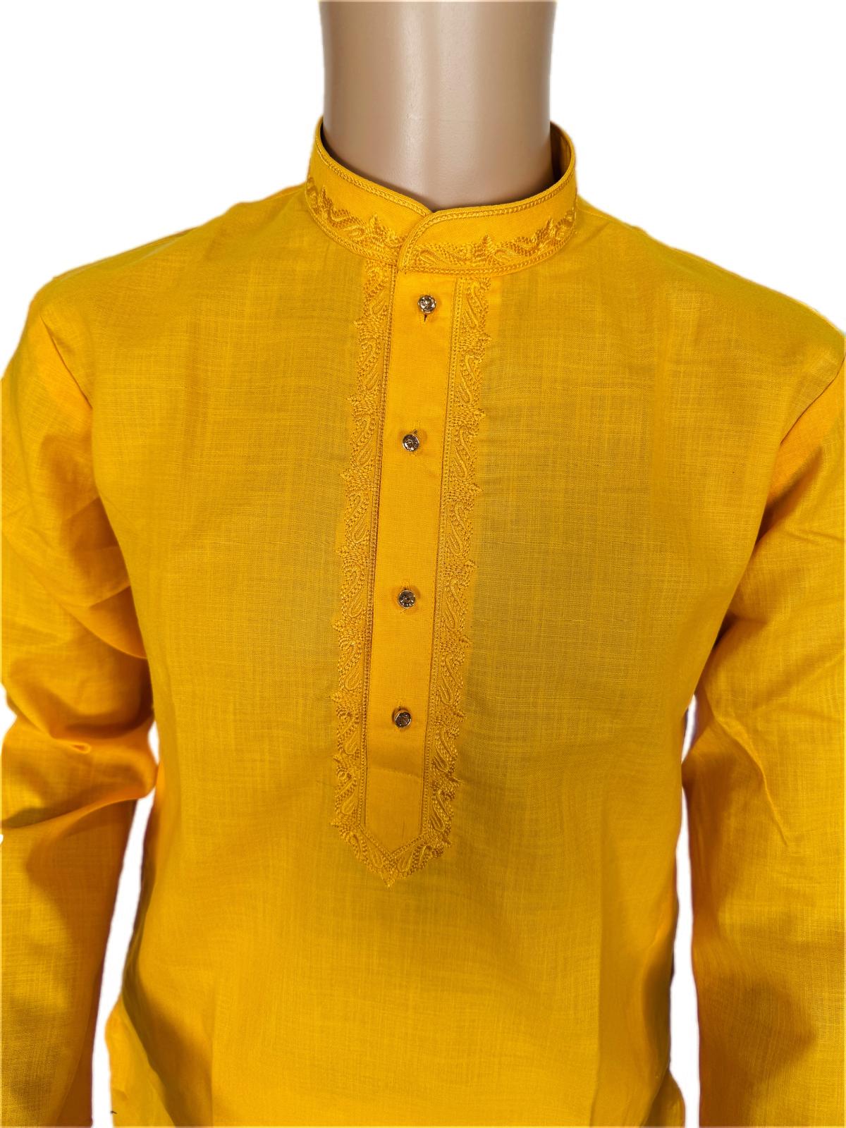 The Zen Minimalist Sunshine Yellow Cotton Kurta Set