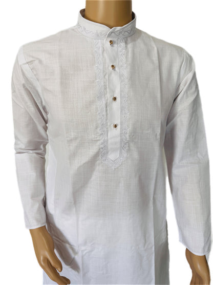 The Zen Minimalist – Pristine White Cotton Kurta Set