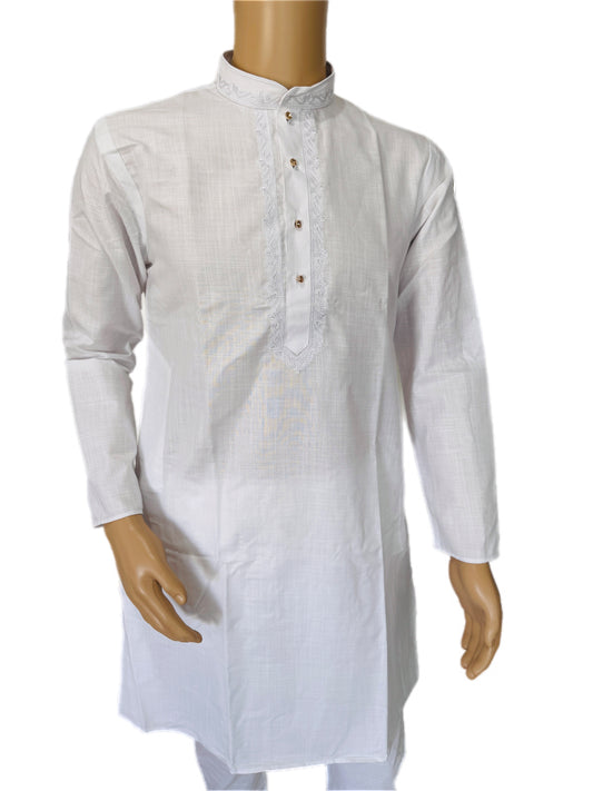 The Zen Minimalist – Pristine White Cotton Kurta Set